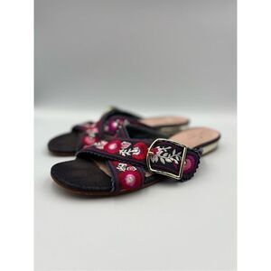 Kate Spade Women's Multicolor Denim Embroidery Faris Slide Sandals Size 9.5M